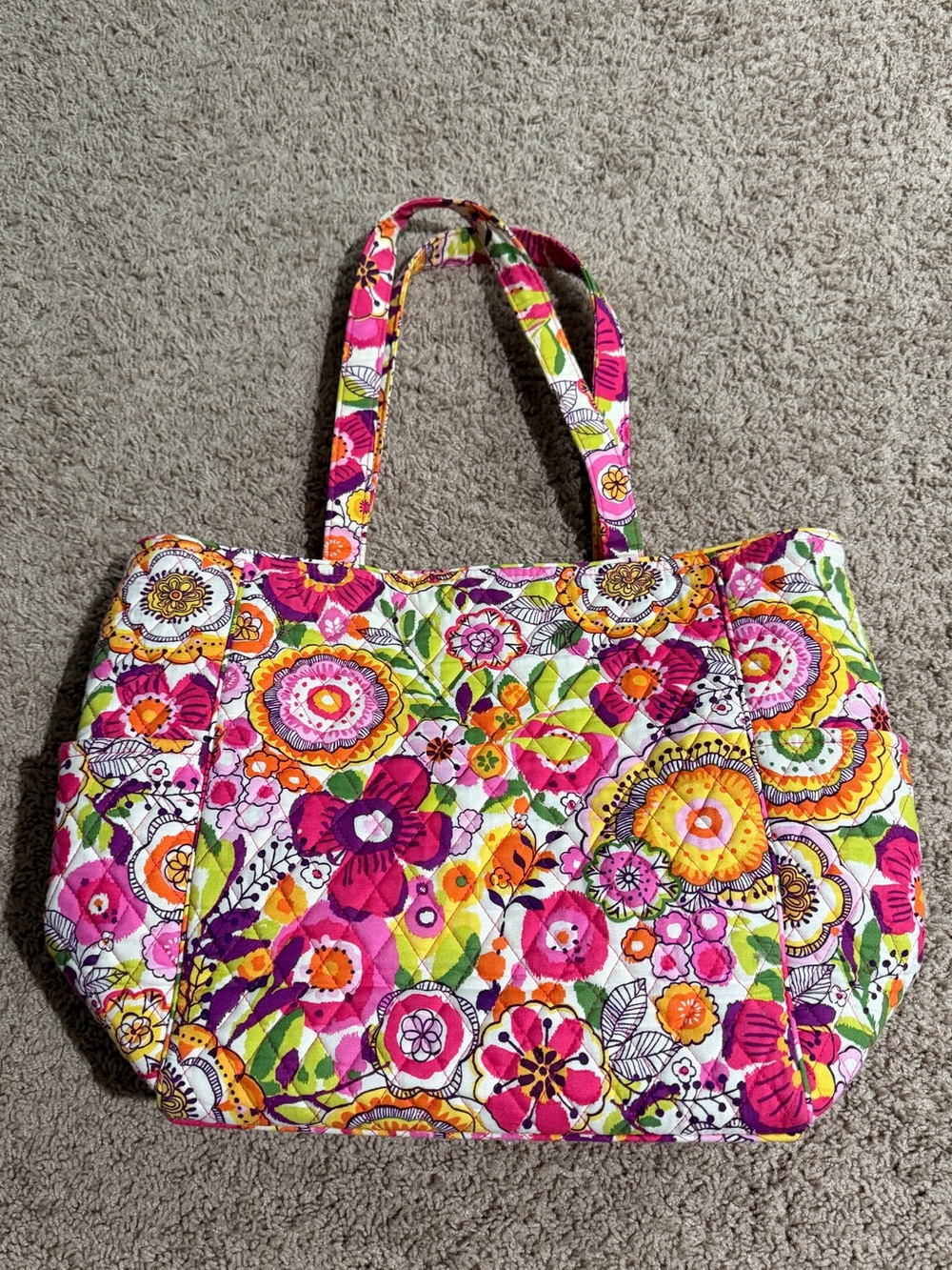 Vera Bradley Floral Quilted Tote Bag in Pink & Multicolor - Picture 2 of 9